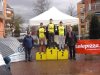 En la imagen los tres primeros clasificados cadetes, 1º Unai Gomez, 2º Andoni Perez, 3 Julen Gomez, todos del IRUNES-TELEPIZZA IRUN a la derecha el Delegado de Deportes del Ayuntamiento Pedro Alegre, izquierda el presidente del  Club Juanjo Garagarza