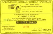 Décimo de lotería 2011